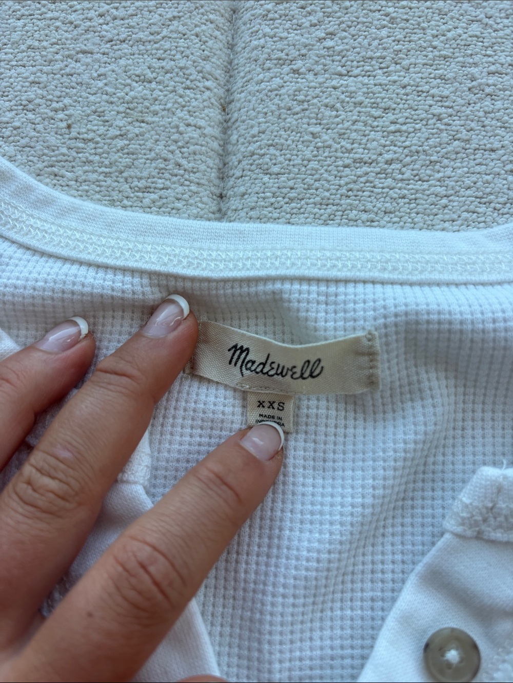Madewell White Ribbed Cropped Tee - Picture 2 of 2